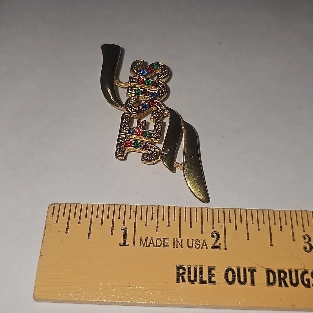 Jesus Brooch with Rhinestones